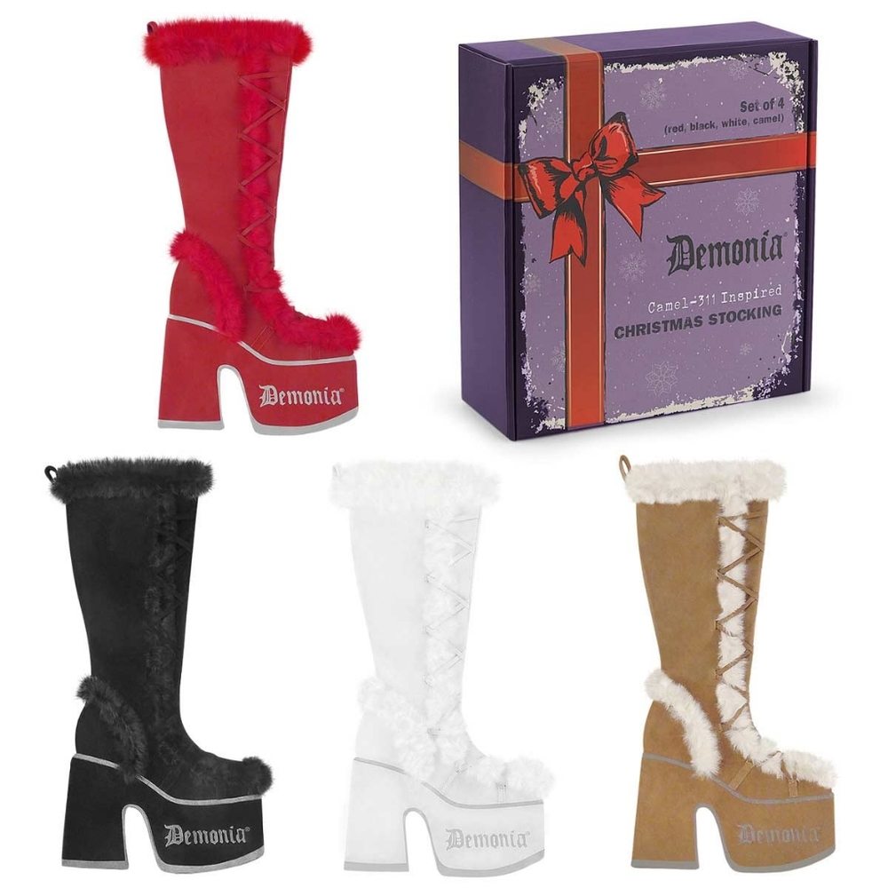 4 x Demonia Boots Pleaser Christmas Stockings RARE